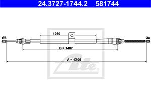 Vaijeri, käsijarru, Taakse, vasen, NISSAN NOTE, 36531-9U00A, 36531-9U00B