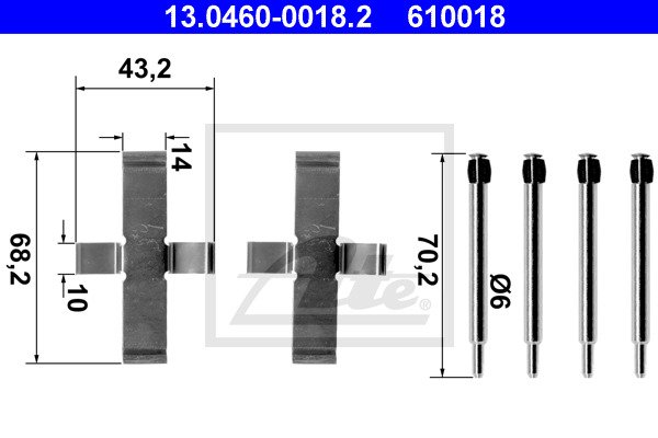 Tarvikesarja, jarrupala ATE 13.0460-0018.2