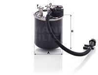 Polttoainesuodatin MANN-FILTER WK 820/19