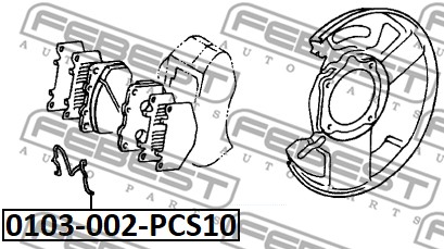 Jousi, jarrupala FEBEST 0103-002-PCS10