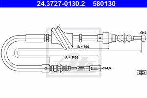 Vaijeri, käsijarru, Takana, AUDI 100, 100 Avant, 200, 200 Avant, 443 609 721 E, 443 609 721 G