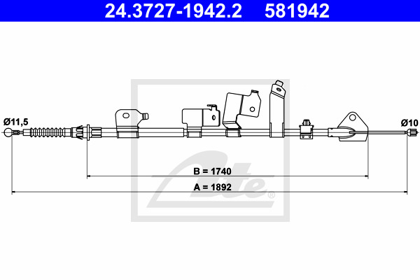 Käsijarruvaijeri ATE 24.3727-1942.2
