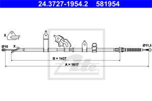 Vaijeri, käsijarru, Taakse, vasen, TOYOTA URBAN CRUISER, YARIS, 46430-52161