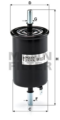 Polttoainesuodatin MANN-FILTER WK 55/2