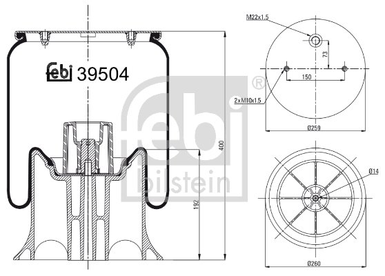 Metallipalje, ilmajousitus FEBI BILSTEIN 39504