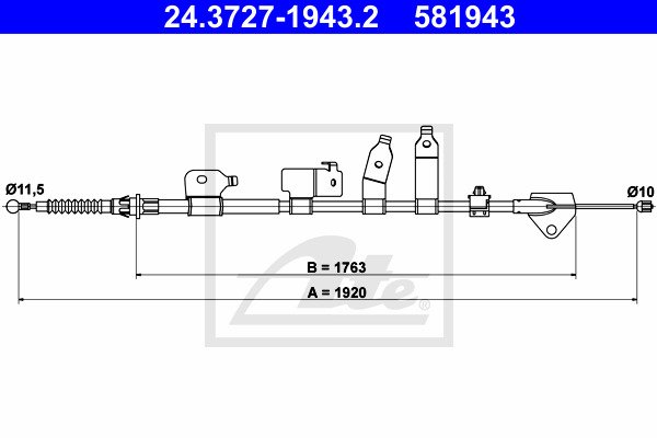 Käsijarruvaijeri ATE 24.3727-1943.2