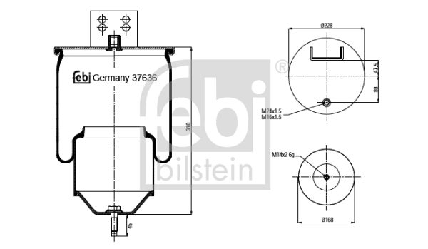 Metallipalje, ilmajousitus FEBI BILSTEIN 37636