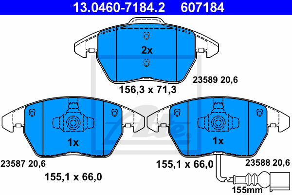 Jarrupalasarja, levyjarru ATE 13.0460-7184.2