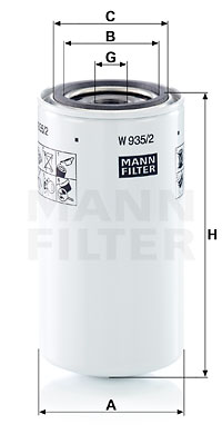 Suodatin, työhydrauliikka MANN-FILTER W 935/2
