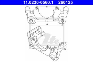 Pidike, jarrusatula, Etuakseli, AUDI A4, A4 Avant, A4 Cabriolet, A6, A6 Avant, SEAT EXEO, EXEO ST, 4B0 615 125 B