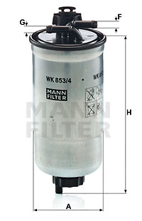 Polttoainesuodatin MANN-FILTER WK 853/4 z