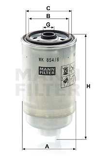 Polttoainesuodatin MANN-FILTER WK 854/6
