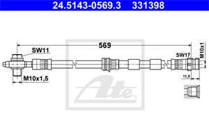 Jarruletku, Etuakseli, AUDI,SEAT,SKODA,VW, 1J0 611 701 B, 1J0 611 701 C, 1J0 611 701 D, 1J0 611 701 E, 1J0 611 701 G, 1J0 611 701 M