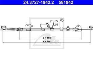 Vaijeri, käsijarru, Taakse, vasen, TOYOTA AURIS, AURIS Kombi, AURIS Skåp/halvkombi, AURIS VAN Skåp/halvkombi, 46430-02121