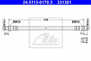 Jarruletku, Takana, Jarrusatulassa, VW TRANSPORTER Buss IV, TRANSPORTER Flak/chassi IV, TRANSPORTER Skåp IV, 7D0 611 775 C
