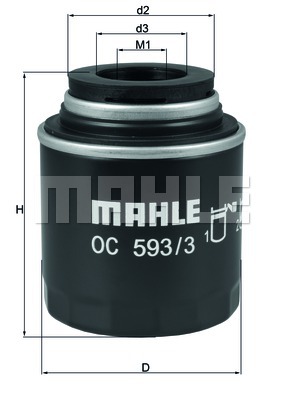 Öljynsuodatin MAHLE ORIGINAL OC 593/3