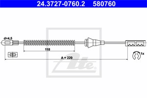 Vaijeri, käsijarru, Takana, OPEL VECTRA B, VECTRA B Halvkombi, VAUXHALL VECTRA, 5 22 417, 90575127