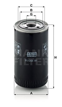 Öljynsuodatin MANN-FILTER W 950/18