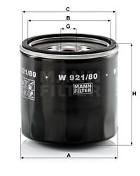 Öljynsuodatin MANN-FILTER W 921/80