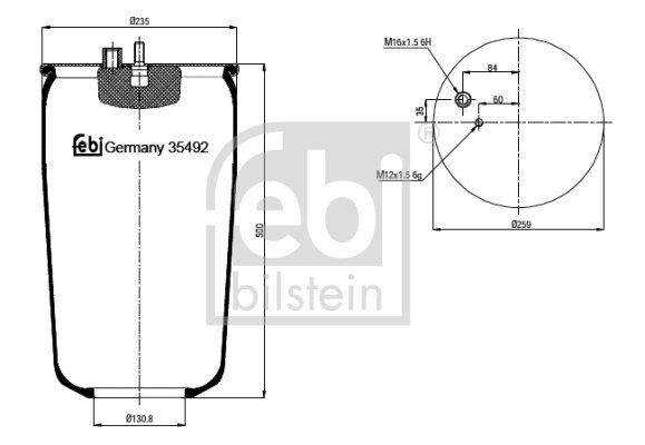 Metallipalje, ilmajousitus FEBI BILSTEIN 35492