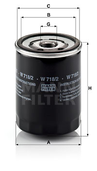 Öljynsuodatin MANN-FILTER W 718/2