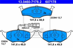 Jarrupalasarja, levyjarru, Etuakseli, AUDI A2, 8Z0 698 151