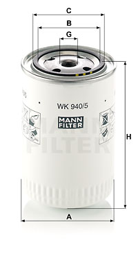 Polttoainesuodatin MANN-FILTER WK 940/5