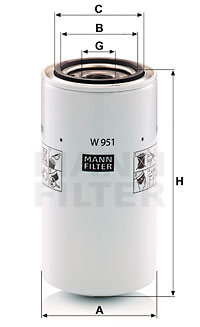 Öljynsuodatin MANN-FILTER W 951
