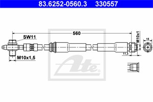 Jarruletku, Etuakseli, AUDI A3, TT, TT Roadster, 8N0 611 707 A