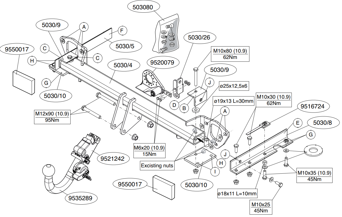 Vetokoukku BRINK 503000 Subaru Forester '08-13