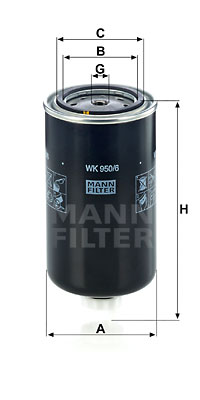 Polttoainesuodatin MANN-FILTER WK 950/6