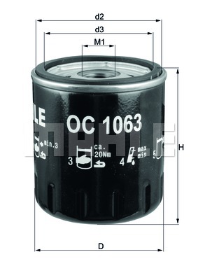 Öljynsuodatin MAHLE ORIGINAL OC 1063