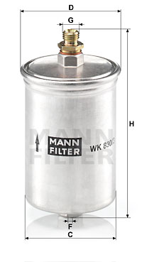 Polttoainesuodatin MANN-FILTER WK 830/3