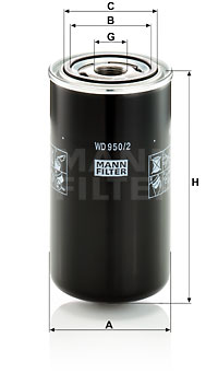 Hydrauliikkasuodatin, automaattivaihteisto MANN-FILTER WD 950/2