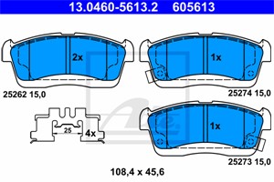 Jarrupalasarja, levyjarru, Etuakseli, DAIHATSU CUORE VI, CUORE VII, SIRION, TREVIS, SUBARU JUSTY IV, 04465-B1110-000, 04465-B2020-000, 0