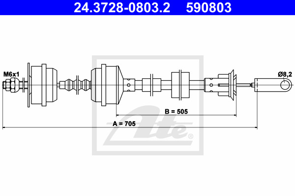 Kytkinvaijeri ATE 24.3728-0803.2