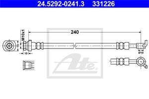Jarruletku, Ulompi, Taka-akseli, oikea, Jarrusatulassa, NISSAN QASHQAI / QASHQAI +2 I, QASHQAI SUV II, 46210-JD610