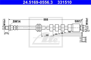 Jarruletku, Etuakseli, BMW 5 [E60], 5 Touring [E61], 6 [E63], 6 Cabriolet [E64], 34 32 6 760 909, 34 32 6 767 390