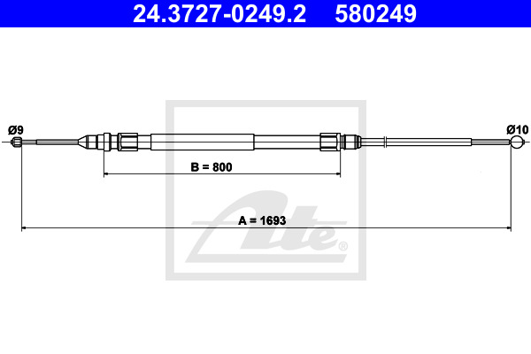 Cable, parking brake ATE 24.3727-0249.2