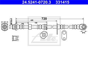 Jarruletku, Etuakseli, oikea, MITSUBISHI L200 / TRITON, L200 / TRITON Flak/chassi, PAJERO SPORT II, MN102534