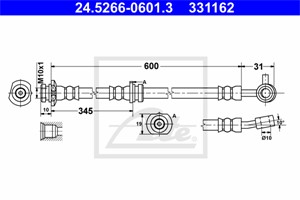 Jarruletku, Etuakseli, oikea, NISSAN QASHQAI / QASHQAI +2 I, QASHQAI SUV II, 46210-JD000