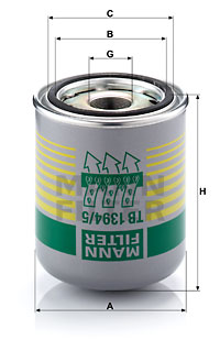 Ilmankuivaus patruuna, paineilmalaite MANN-FILTER TB 1394/5 x