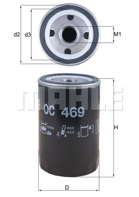 Öljynsuodatin MAHLE ORIGINAL OC 469