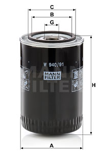 Öljynsuodatin MANN-FILTER W 940/91