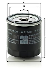 Öljynsuodatin MANN-FILTER W 712/20