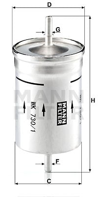 Polttoainesuodatin MANN-FILTER WK 730/1