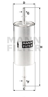 Polttoainesuodatin MANN-FILTER WK 512/1