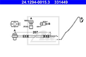 Jarruletku, Taka-akseli, oikea, Jarrusatulassa, AUDI,SEAT,VW, 6R0 611 764 A, 6R0 611 764 B, 6R0 611 764 F, 6R0 611 764 M