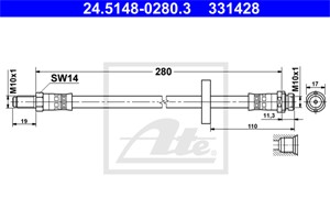 Jarruletku, Taka-akseli, FORD MONDEO III, MONDEO Sedan III, MONDEO Turnier III, 1114758, 1117107, 1121635, 1444731, 1S71-2282-AB, 1S71-2