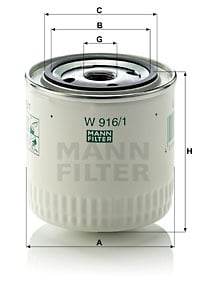 Öljynsuodatin MANN-FILTER W 916/1